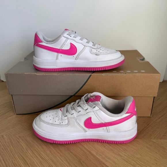 Nike Air Force 1 Low Easyon Pink/White Kids Sneakers - SZ 12.5 C - Picture 11 of 12